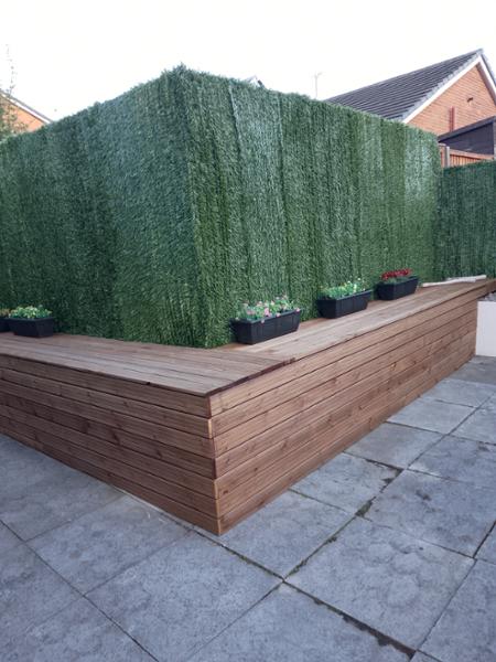 Evergreen Artificial Conifer Hedge Garden Fence Privacy Screen, 1m x 3m | Fire Resistant | UV Protected | Privacy Barrier | Low Maintenance