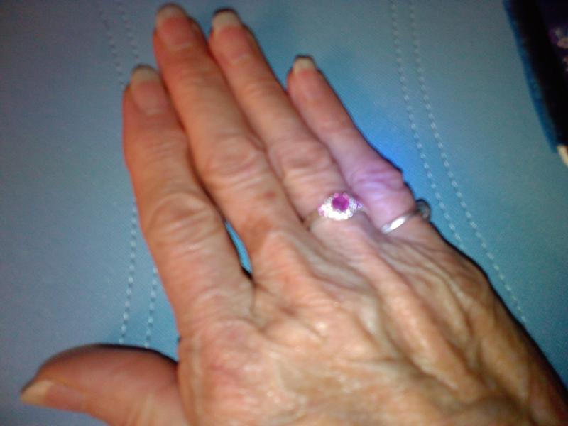 Size L to M Ilakaka Hot Pink Sapphire & White Zircon Sterling Silver Ring ATGW 0.80cts (F)