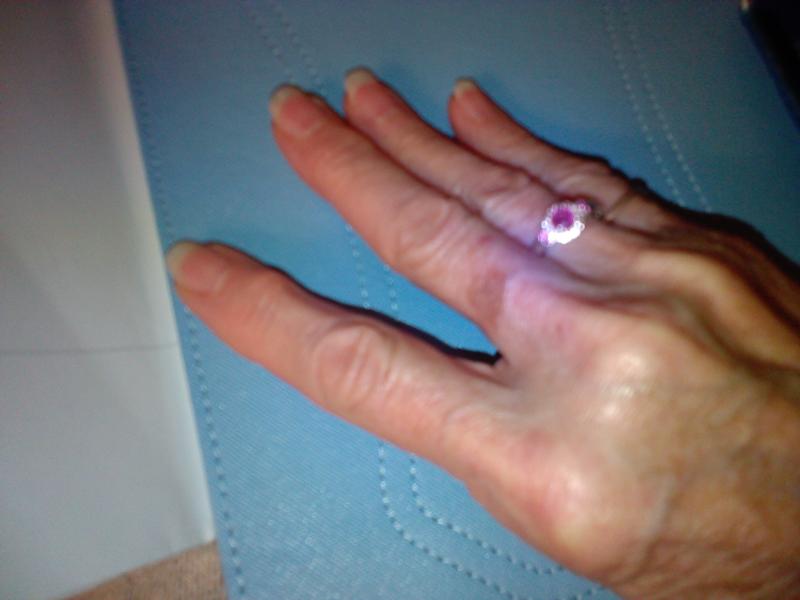 Size L to M Ilakaka Hot Pink Sapphire & White Zircon Sterling Silver Ring ATGW 0.80cts (F)