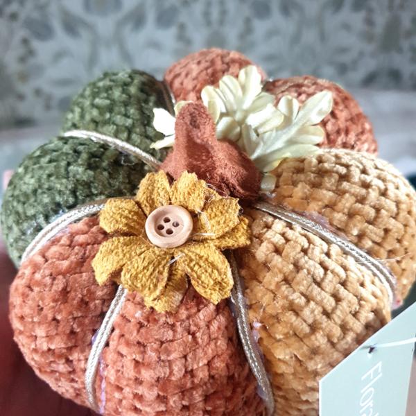 Mixed Fabric Pumpkin 13cm |Floralsilk