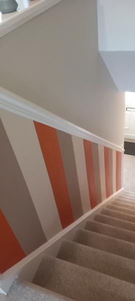 Stripe Wallpaper Orange, Coffee & Cream - Direct Wallpapers E40915