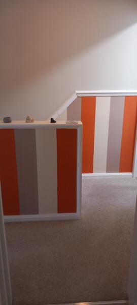 Stripe Wallpaper Orange, Coffee & Cream - Direct Wallpapers E40915