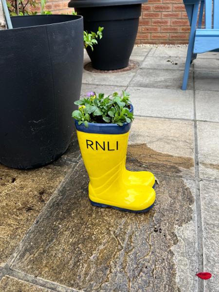 RNLI Yellow Welly Garden Planter Large