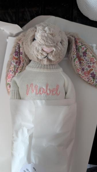 Jellycat blossom cream 'berry' bunny soft toy
