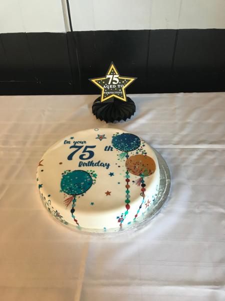 Large 75th birthday cake