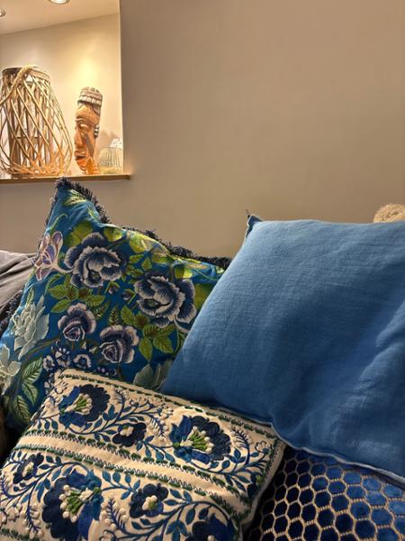 Brera Lino Cornflower & Lapis Cushion