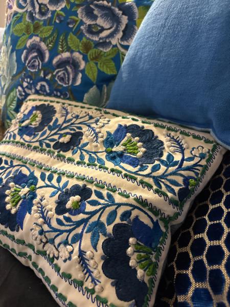 Brera Lino Cornflower & Lapis Cushion