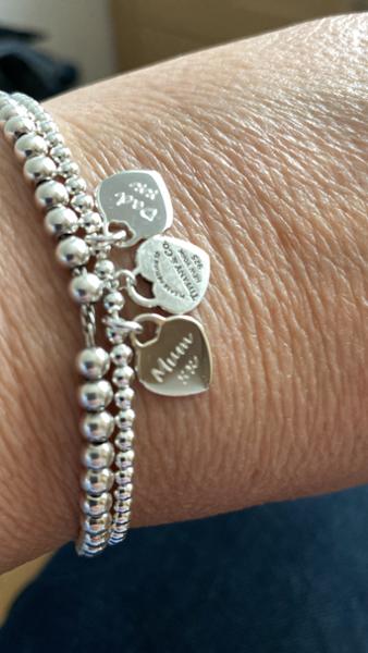 Silver beaded bracelet with clasp