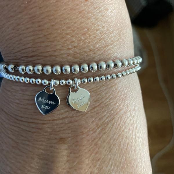 Silver beaded bracelet with clasp
