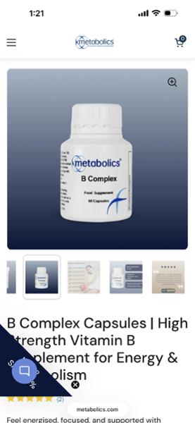 B Complex Capsules | High Strength Vitamin B Supplement for Energy & Metabolism