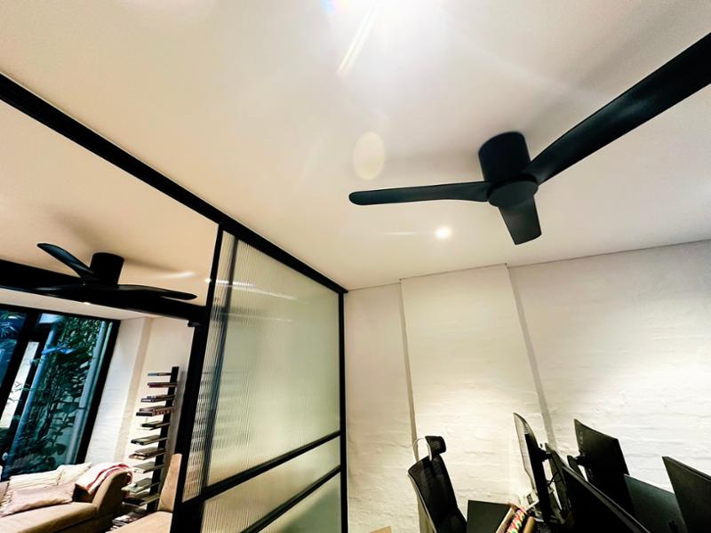 We love our Eglo Iluka Low Profile Ceiling Fans