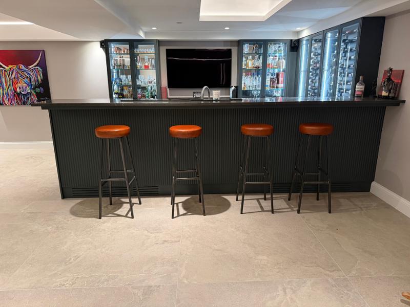 Bertie Hyde - Hand Built Stool with Genuine Leather, Stitch Upholstered Luxury Seat