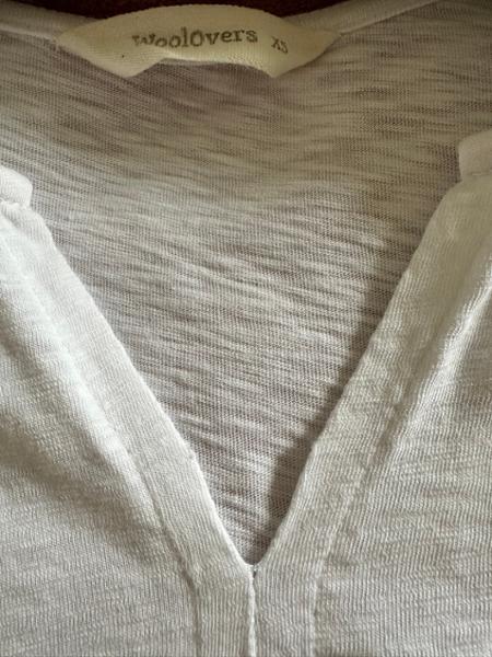 Long sleeve notch neck top - looks good, great fit, bad finish at notch.