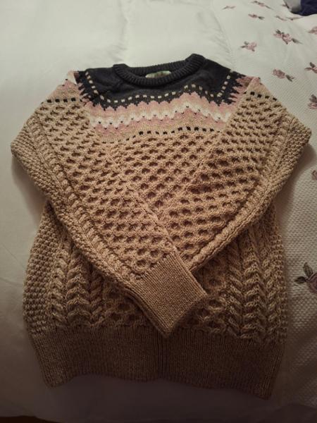 Beautiful Fairisle jumper . Great fit, colour and quality.  Perfect.
