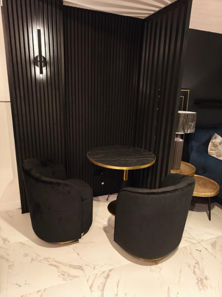 Saturn Premium Small Round Vintage Brass and Black Table Base