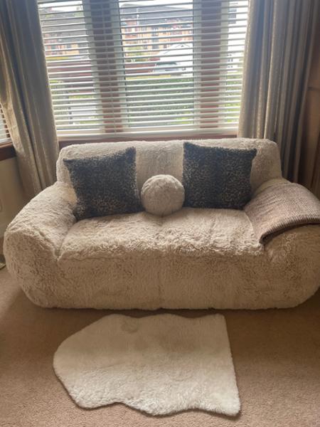 Comfy cosy furry sofa