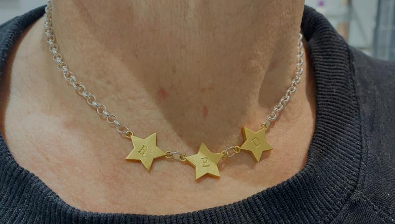 Personalised Trio star necklace