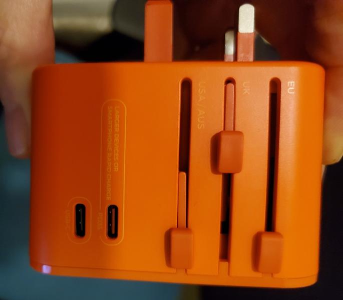 Useful travel/power adaptor.