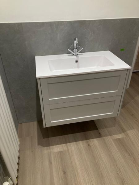 Heritage Lynton 800mm Dove Grey Wall Hung Vanity Unit & Basin