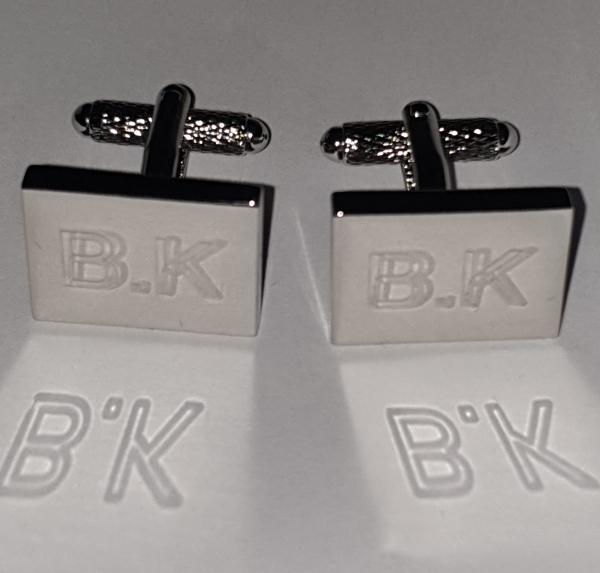 Pleased With Engraved Silver Plated Cufflinks