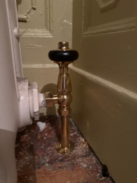 Flatford Traditional TRV Angled Unlacquered Brass Thermostatic Radiator Valves