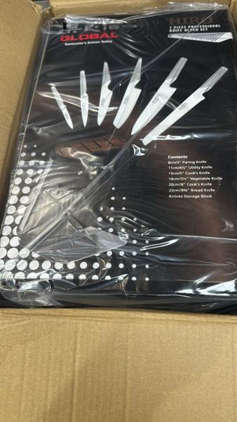 Global Hiro 7 Piece Japanese Stainless Steel Knife Block Set (G-656/7BL)