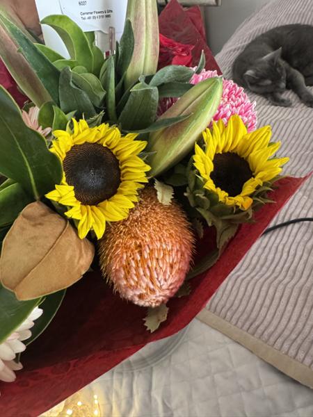 Beautiful flowers, please with the service