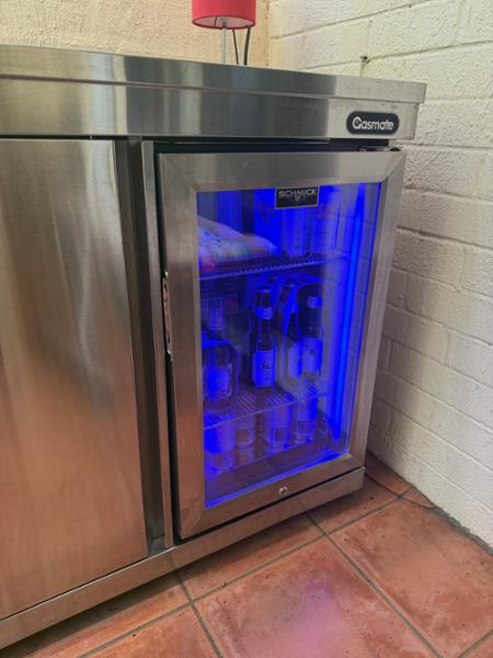 Classy  Quiet 69Ltr Triple Glazed Bar Fridge With Blue and White Led - Model SK68R-SS
