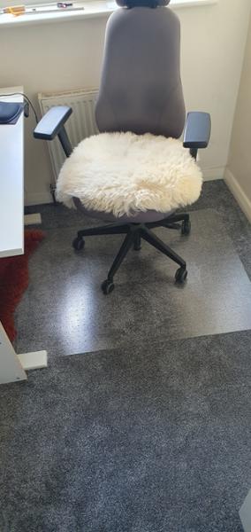 Tough, clear, polycarbonate spiked mat for office chair castor protection