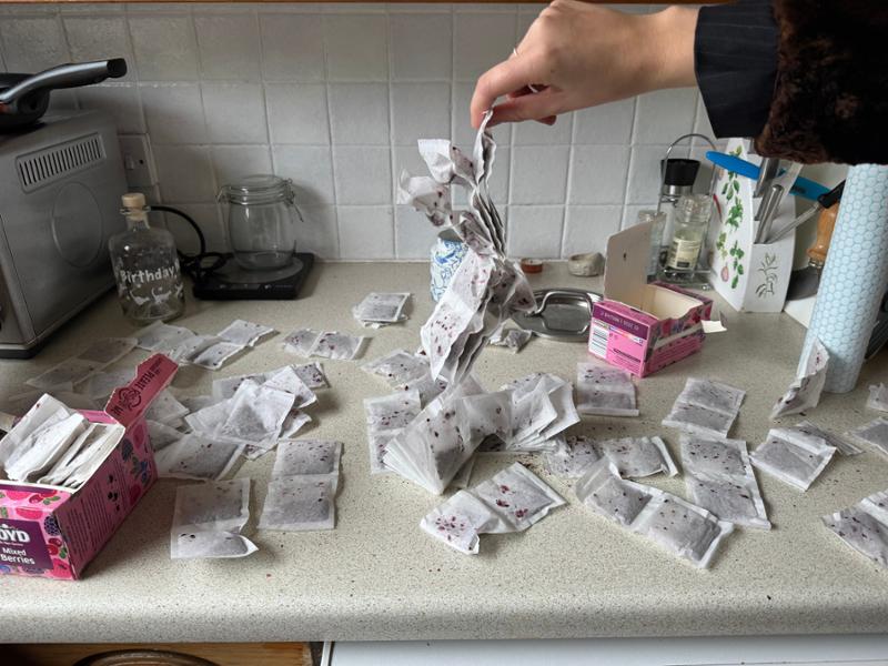 Damaged tea bags