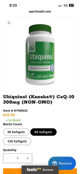 Epic Ubiquinol 300MG capsules