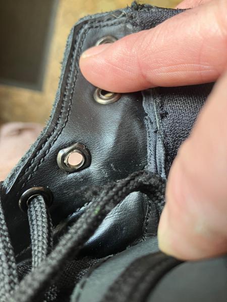 Nice looking boots at a great price but with a little manufacturing flaw.