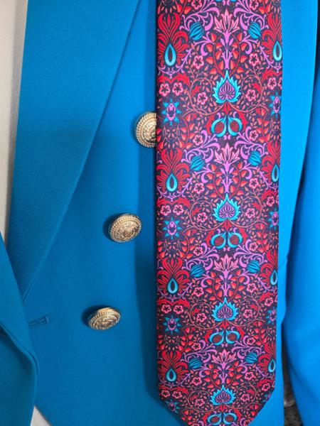 Red Medieval Forest Duchesse Silk Tie