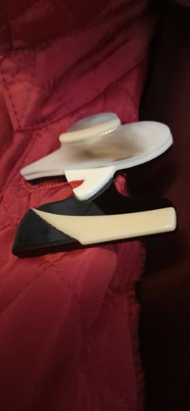 Unique polished lacquered brooch