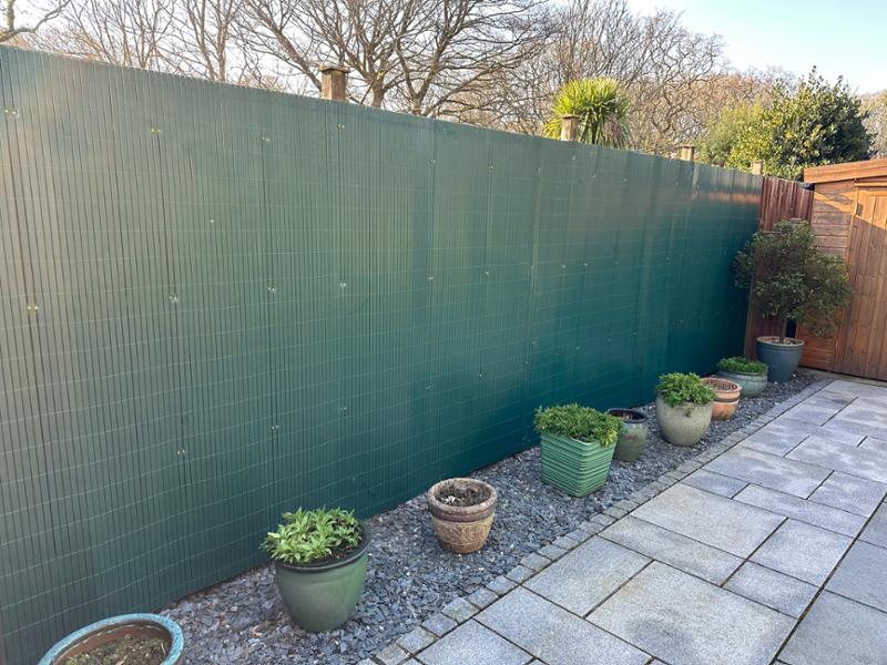 Artificial PVC Slat Bamboo Screening Fence 2m x 4m Dark Green | UV Protected | Privacy Screening | Garden Makeover | PVC Fence | Event Backdrop