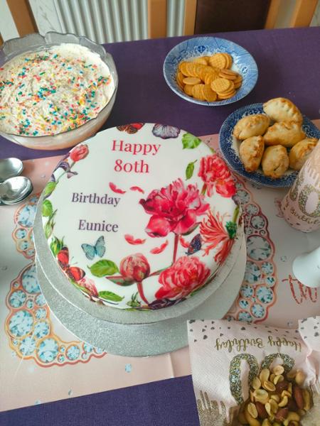Personalised Flower & Butterflies Cake - Order By 2pm For Next Day Delivery @ bakerdays