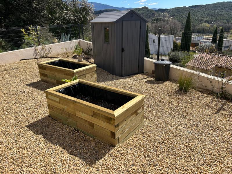 2 Vegetable beds for our new garden.