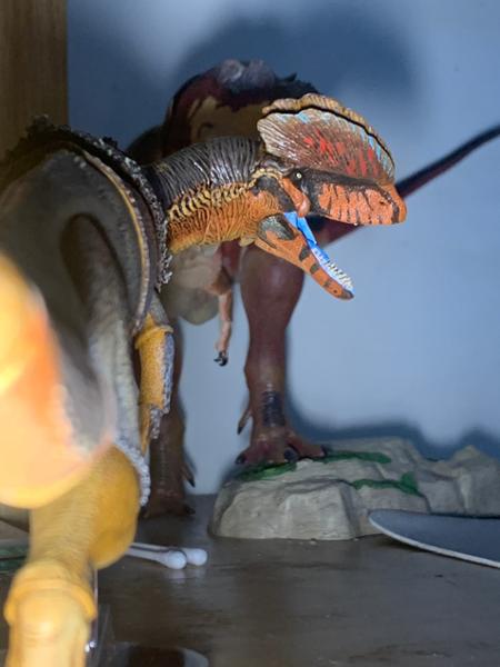 It’s the beasts of the Mesozoic dilophosaurus but good-er