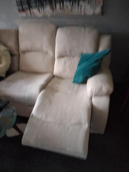 Fabric Beige 3 Seater Recliner Sofa VARESA