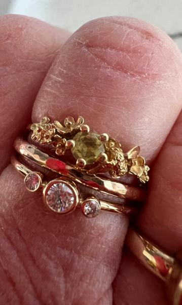 9ct Rose Gold hammered effect ring