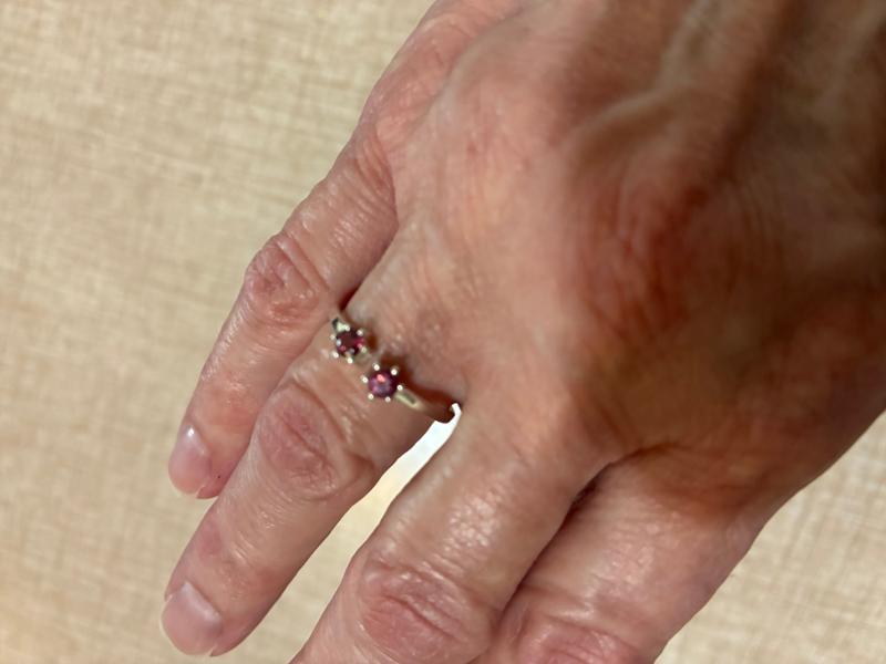 Size N to O 0.34ct Burmese Jedi Red Spinel Sterling Silver Ring