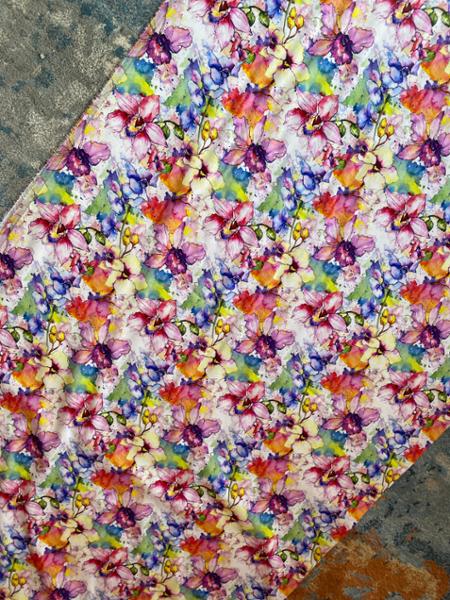Pink Floral Linen Viscose Digital Print Fabric Bundle (3m)