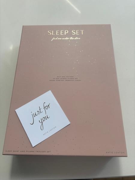 Stripe Print Pyjama Gift Set in Pink and White