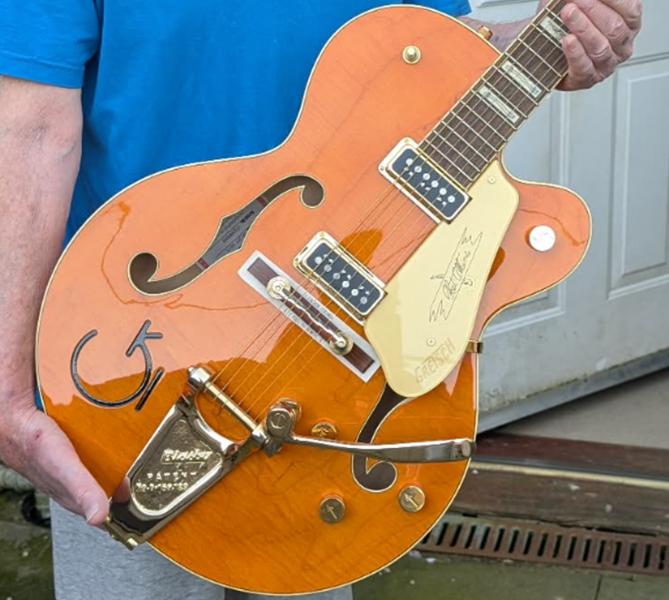 Gretsch G6120T-55 Vintage Select Edition '55 Chet Atkins Hollow Body with Bigsby, TV Jones, Vintage Orange Stain Lacquer