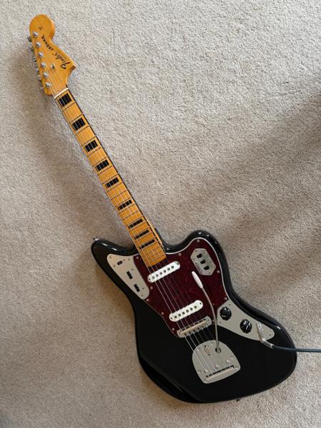 Second Hand Fender Vintera II Jaguar Electric Guitar in Black with Replacement Bridge 068