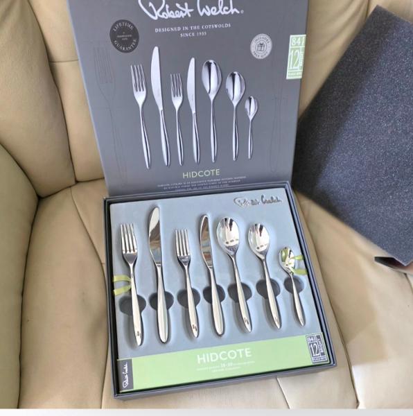 Hidcote Bright Cutlery Set | 96 Piece Set for 12 People | 12 Free Steak Knives
