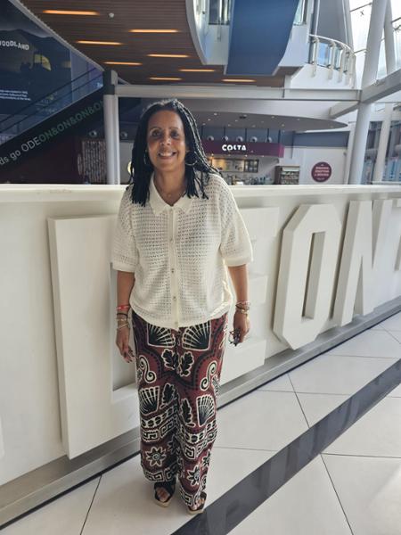 Womens Brown Abstract Linen Blend Wide Leg Trousers