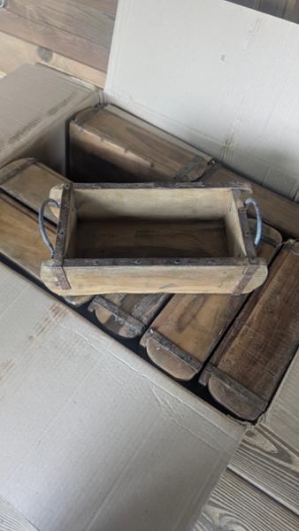 Pair of Vintage Wooden Brick Mould Storage Box