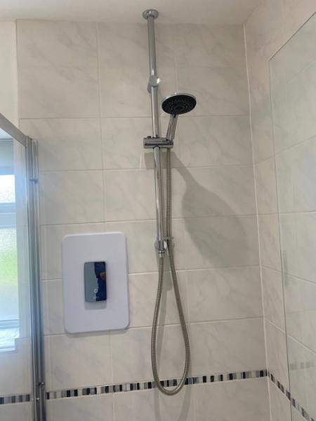 Electric Shower - 10.5kW Silver ENVi Shower With Ceiling Shower Kit