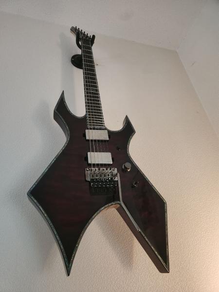 BC Rich Extreme Series Warlock Exotic Electric Guitar with Floyd Rose in Black Cherry